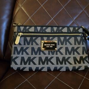 Michael Kors Black and Gray Wristlet